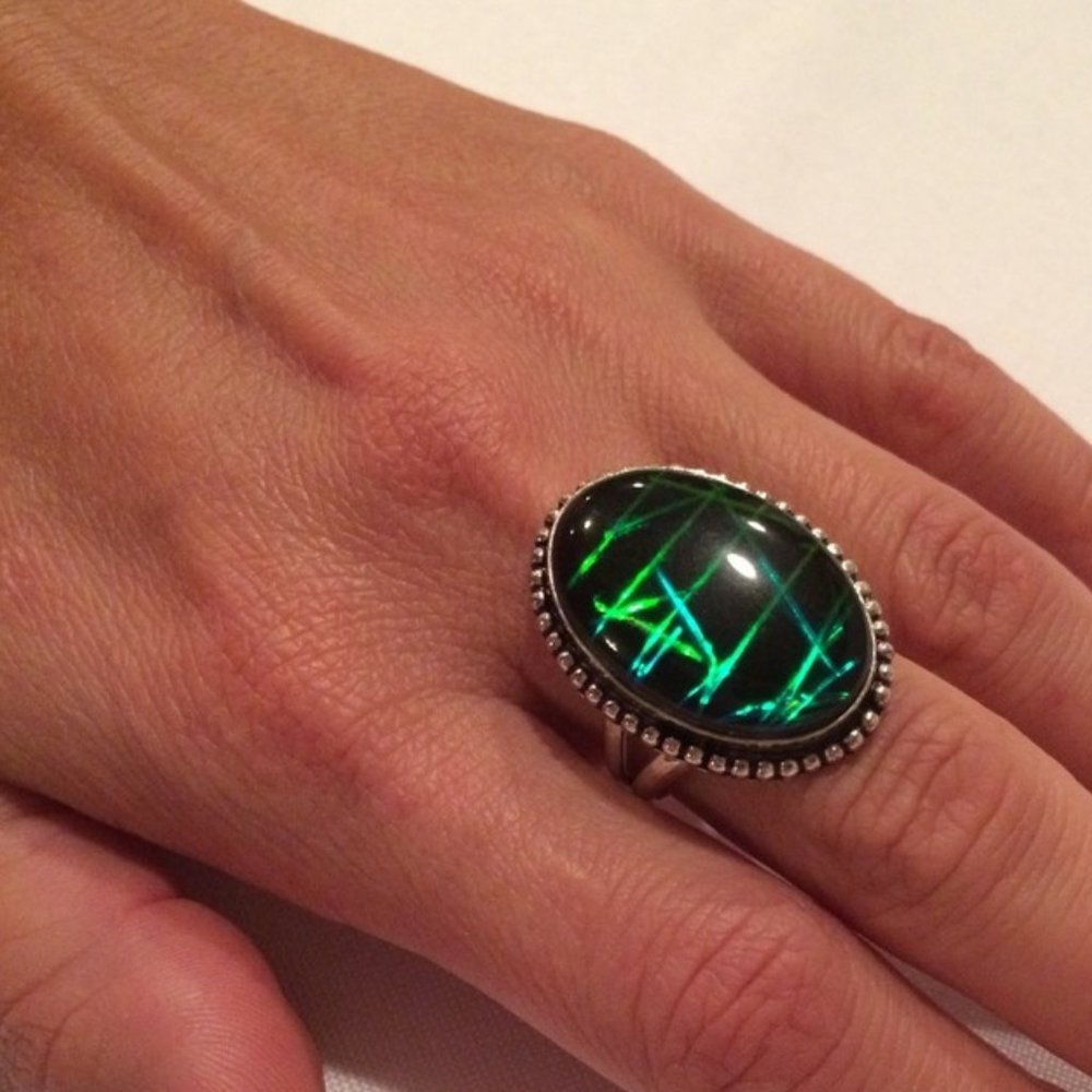 New Artisan Neon Lights Dichroic SS Ring - Picture 11 of 11